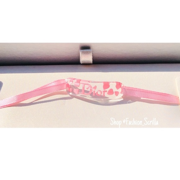 DIOR Pink Girly Monogram Logo Vintage Y2K ID Bracelet NWT - Picture 1 of 8